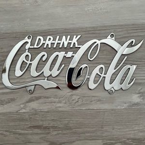 Coca-Cola License Plate.  Chrome, great condition